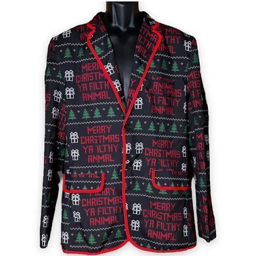 Holiday Blazer Merry Christmas Ya Filthy Animal “Home Alone” Men’s M 38-40